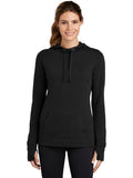  Sport-Tek Ladies Posicharge Tri-Blend Wicking Fleece Hooded Pullover-Regular-Sport-Tek-Black Triad Solid-S-Thread Logic