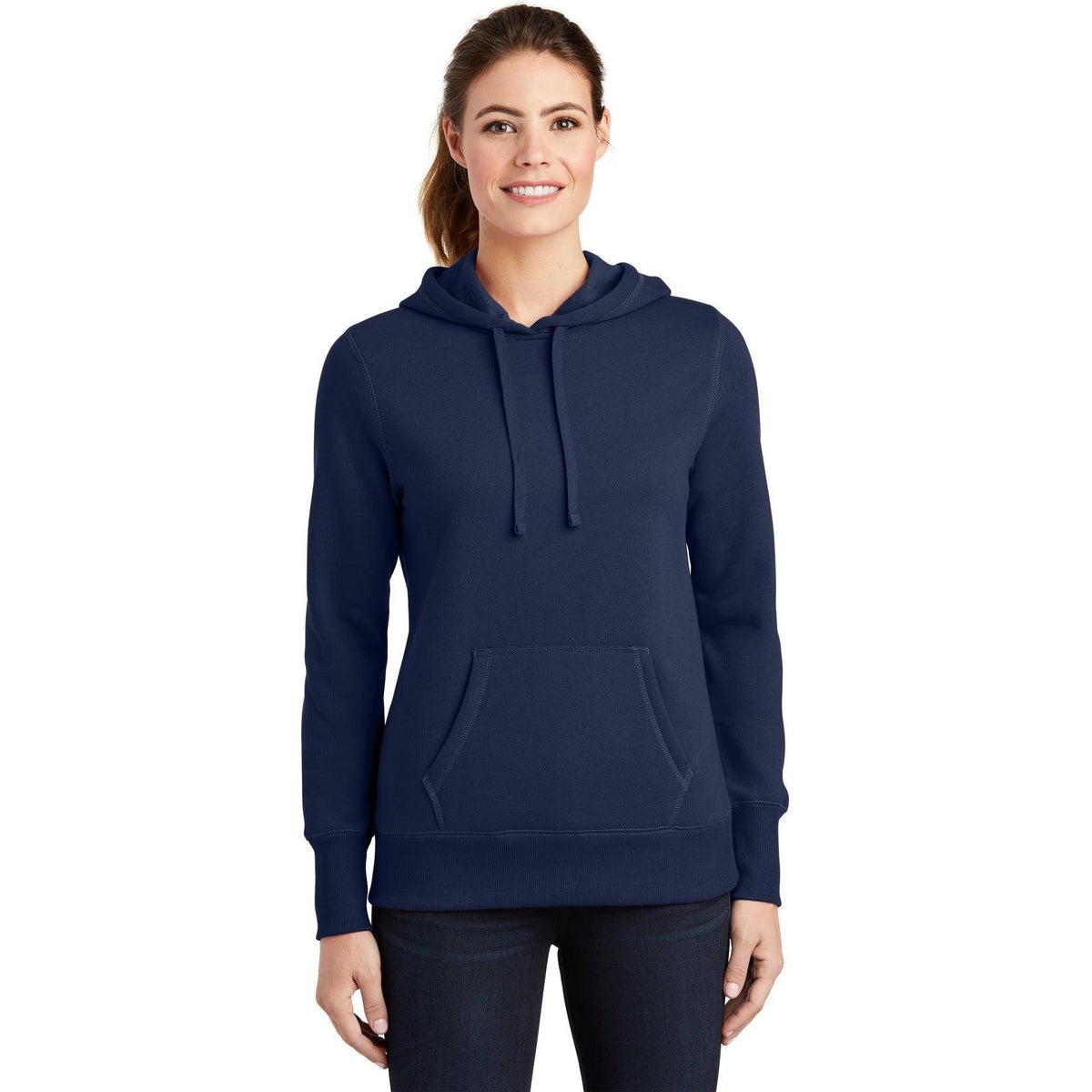 no-logo Sport-Tek Women's Pullover Hooded Sweatshirt-Hoodies-Sport-Tek-True Navy-XS-Thread Logic