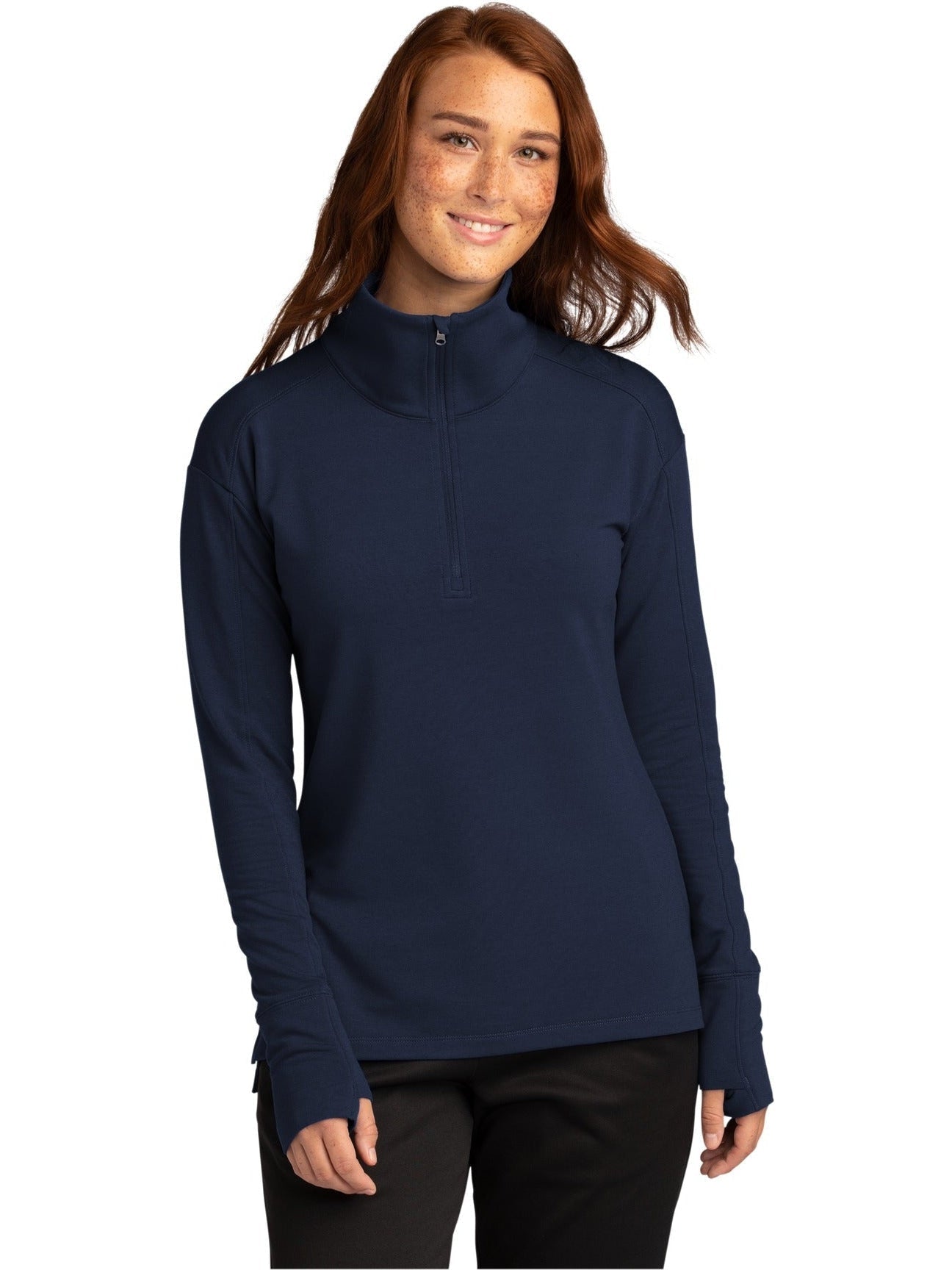  Sport-Tek Ladies Sport-Wick Flex Fleece 1/4-Zip-Regular-Sport-Tek-True Navy-S-Thread Logic