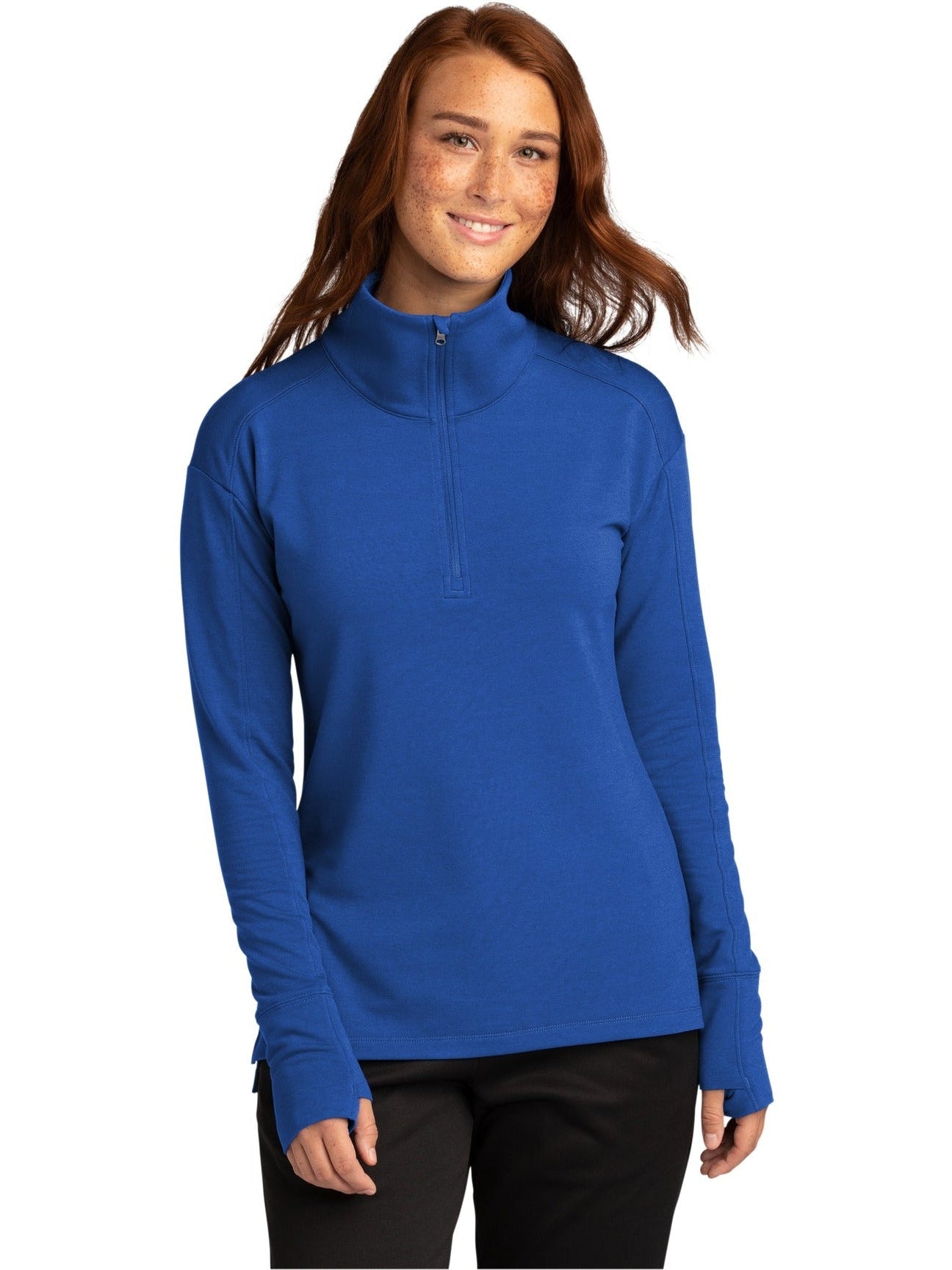  Sport-Tek Ladies Sport-Wick Flex Fleece 1/4-Zip-Regular-Sport-Tek-True Royal-S-Thread Logic