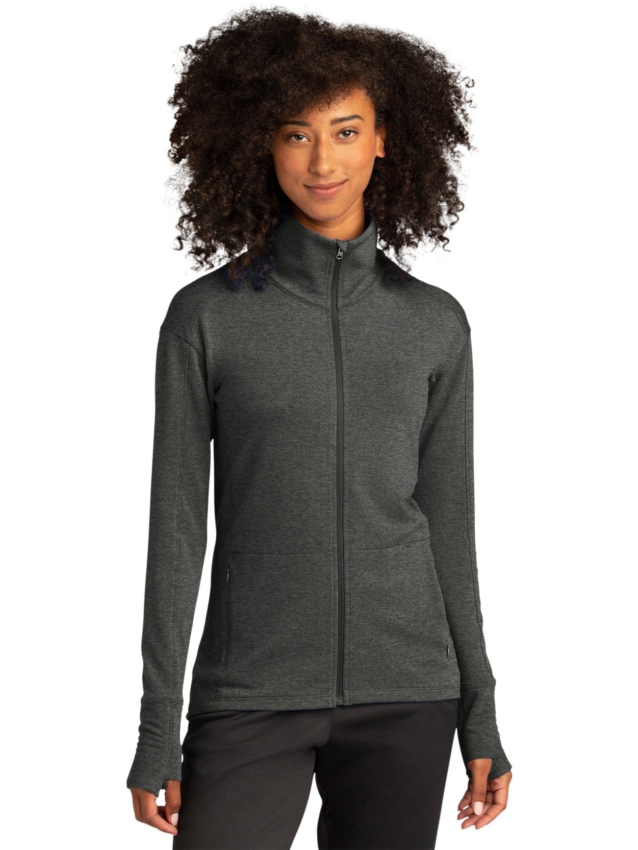  Sport-Tek Ladies Sport-Wick Flex Fleece Full-Zip-Regular-Sport-Tek-Dark Grey Heather-S-Thread Logic