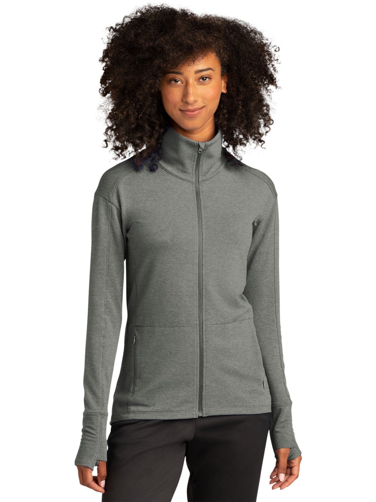  Sport-Tek Ladies Sport-Wick Flex Fleece Full-Zip-Regular-Sport-Tek-Light Grey Heather-S-Thread Logic