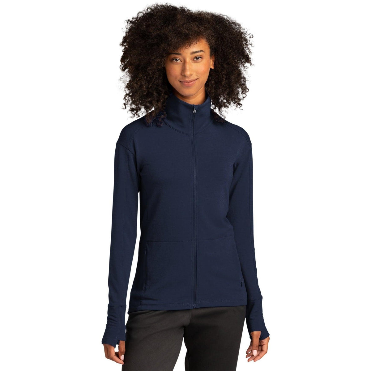 no-logo  Sport-Tek Ladies Sport-Wick Flex Fleece Full-Zip-Regular-Sport-Tek-True Navy-S-Thread Logic