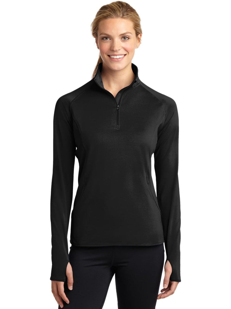  Sport-Tek Ladies Sport-Wick Stretch 1/2-Zip-Regular-Sport-Tek-Black-XS-Thread Logic