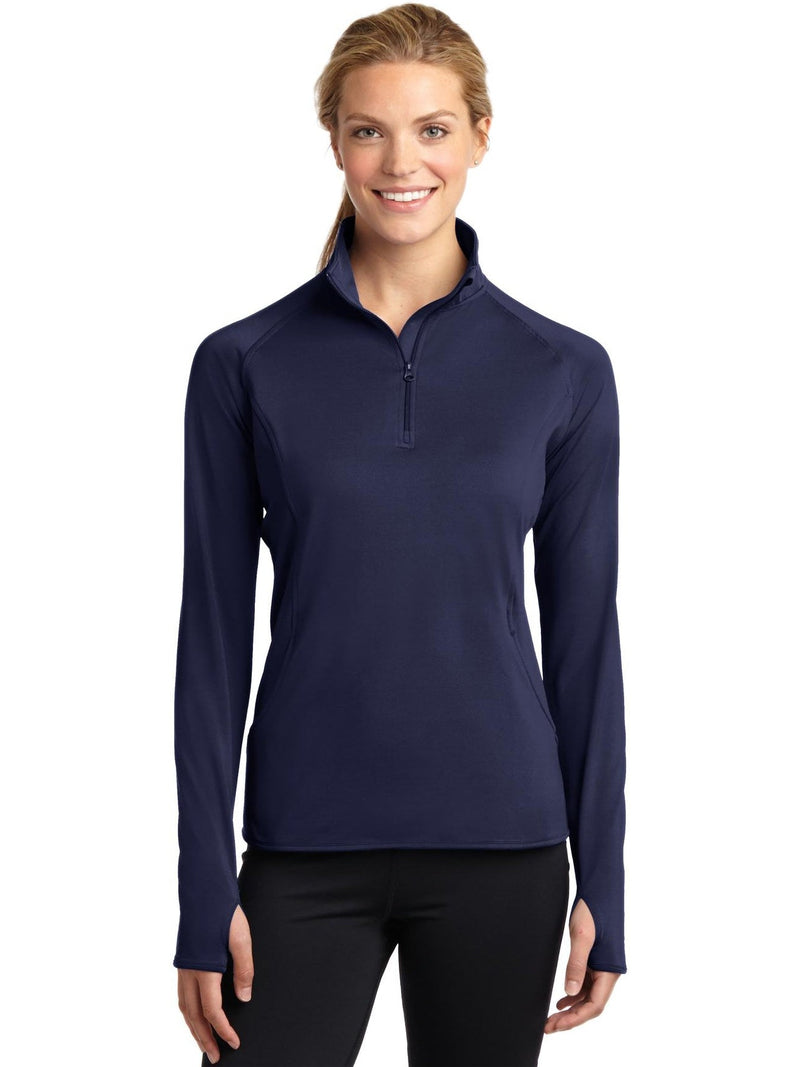  Sport-Tek Ladies Sport-Wick Stretch 1/2-Zip-Regular-Sport-Tek-True Navy-XS-Thread Logic