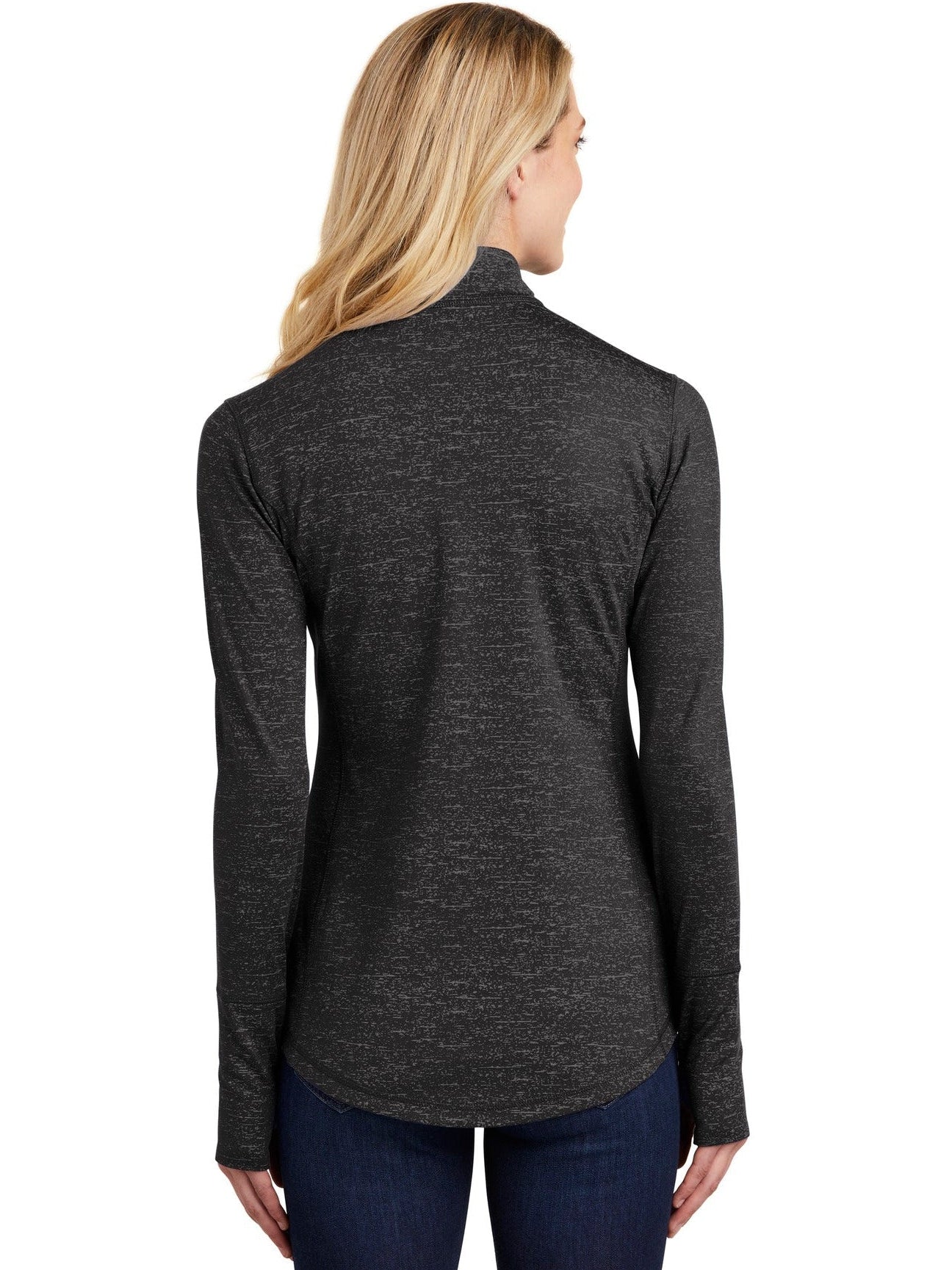 no-logo Sport-Tek Ladies Sport-Wick Stretch Reflective Heather 1/2-Zip Pullover-Regular-Sport-Tek-Thread Logic