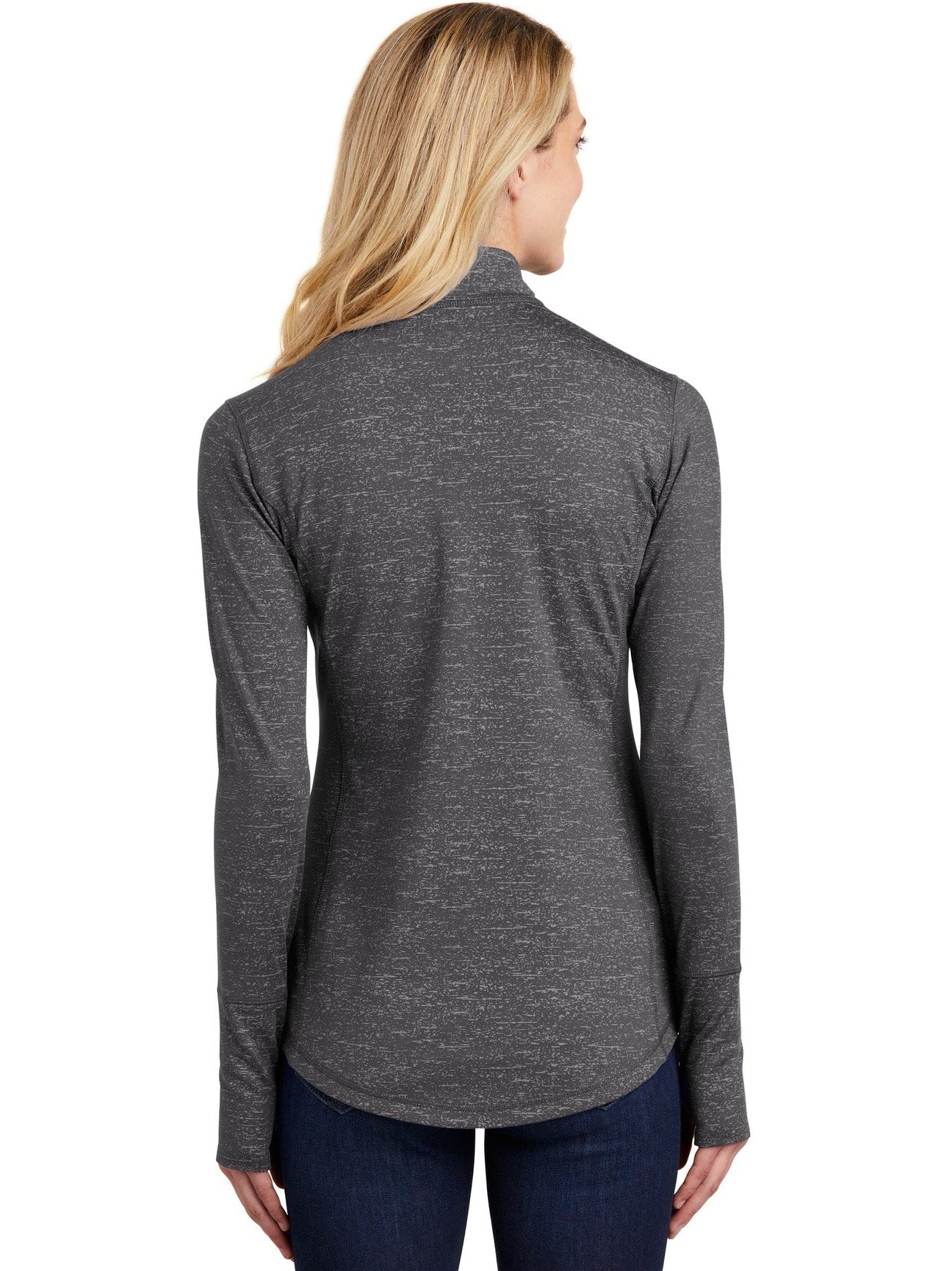 no-logo Sport-Tek Ladies Sport-Wick Stretch Reflective Heather 1/2-Zip Pullover-Regular-Sport-Tek-Thread Logic