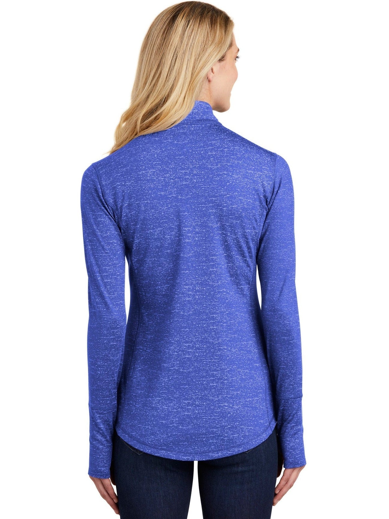 no-logo Sport-Tek Ladies Sport-Wick Stretch Reflective Heather 1/2-Zip Pullover-Regular-Sport-Tek-Thread Logic