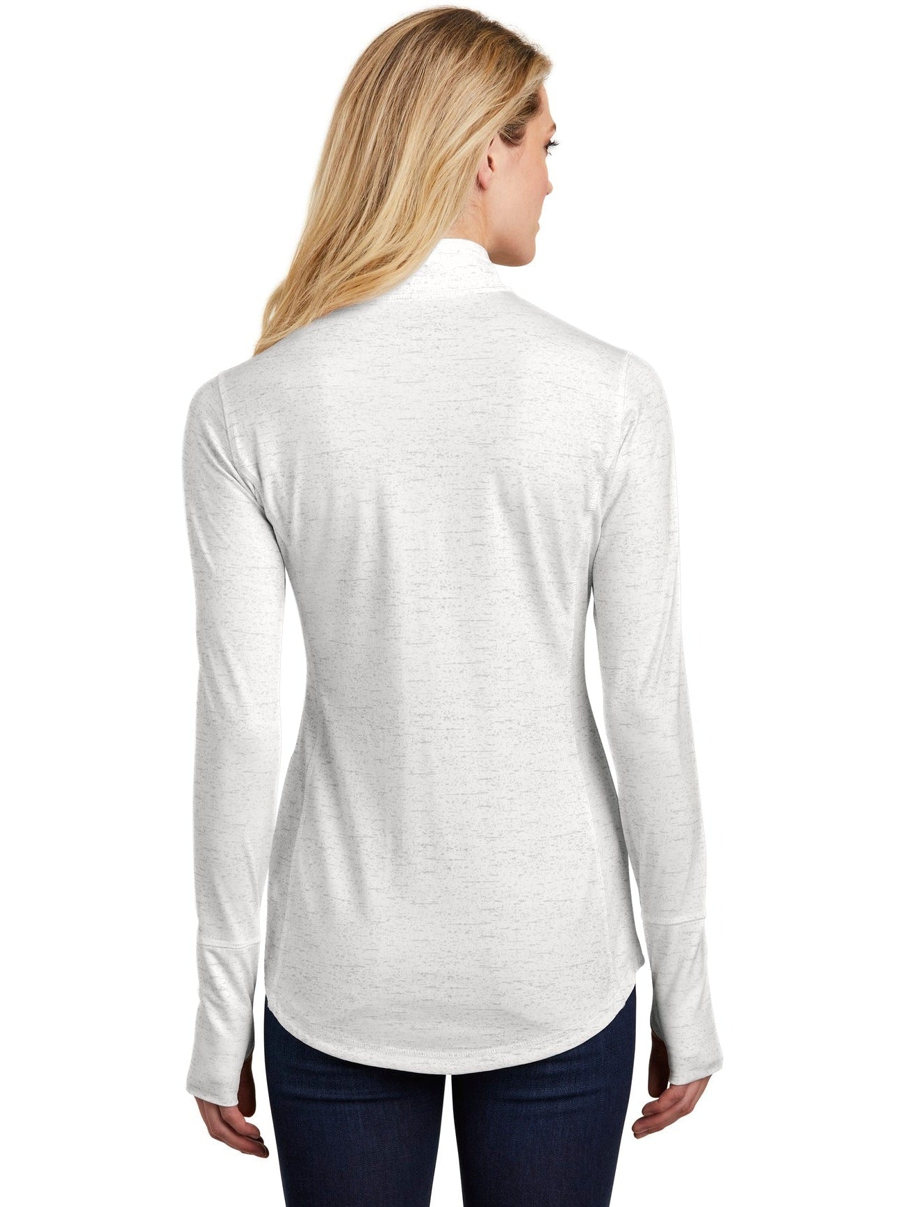 no-logo Sport-Tek Ladies Sport-Wick Stretch Reflective Heather 1/2-Zip Pullover-Regular-Sport-Tek-Thread Logic
