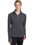  Sport-Tek Ladies Sport-Wick Textured 1/4-Zip Pullover-Regular-Sport-Tek-Iron Grey-S-Thread Logic