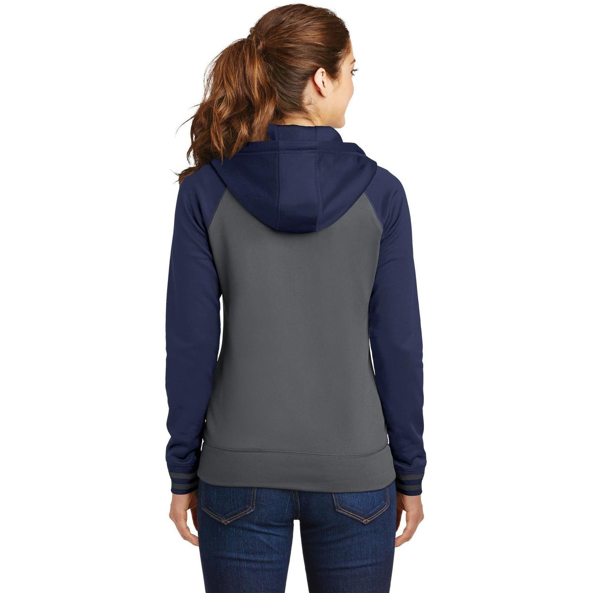 no-logo Sport-Tek Ladies Sport-Wick Varsity Fleece Full-Zip Hooded Jacket-Regular-Sport-Tek-Thread Logic