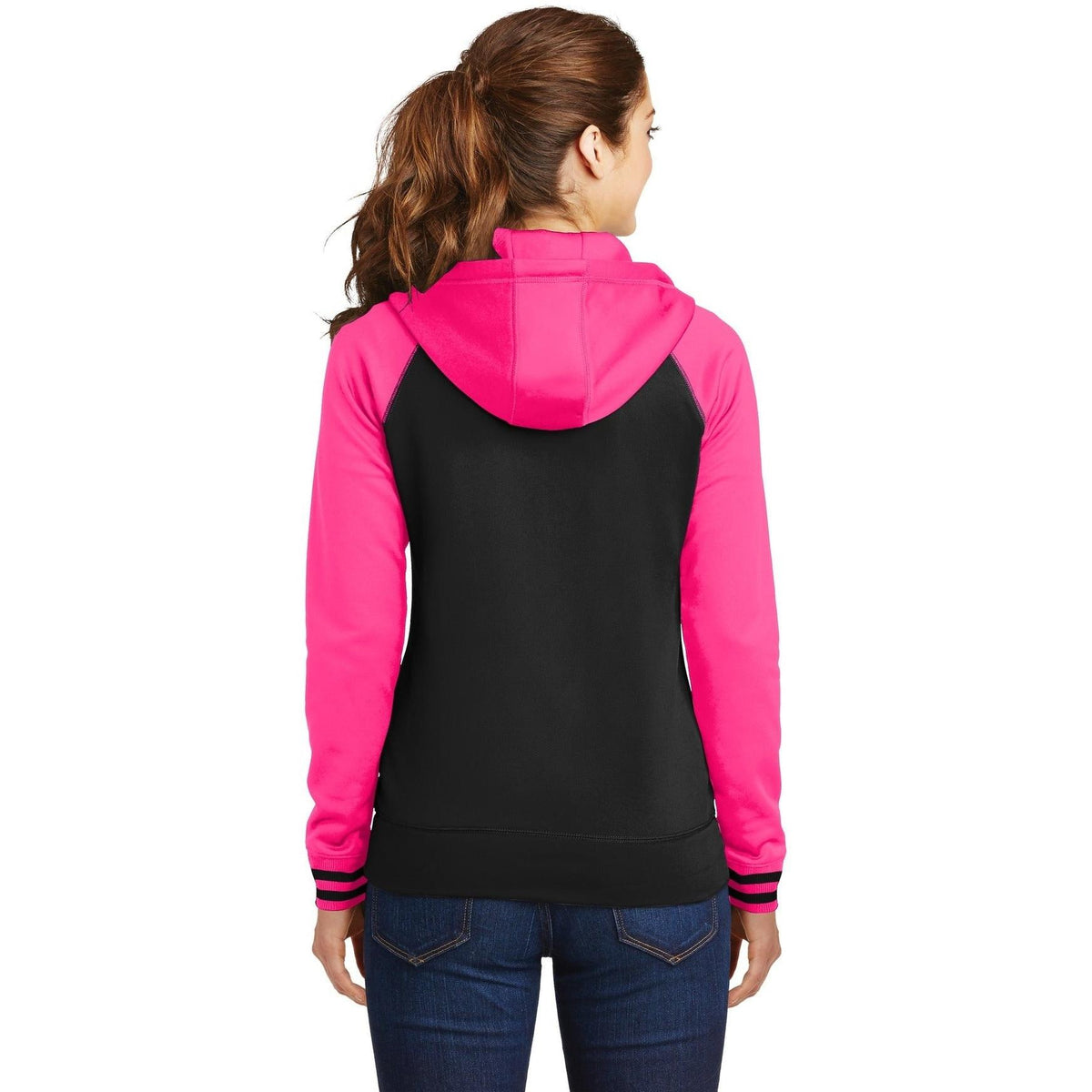 no-logo Sport-Tek Ladies Sport-Wick Varsity Fleece Full-Zip Hooded Jacket-Regular-Sport-Tek-Thread Logic