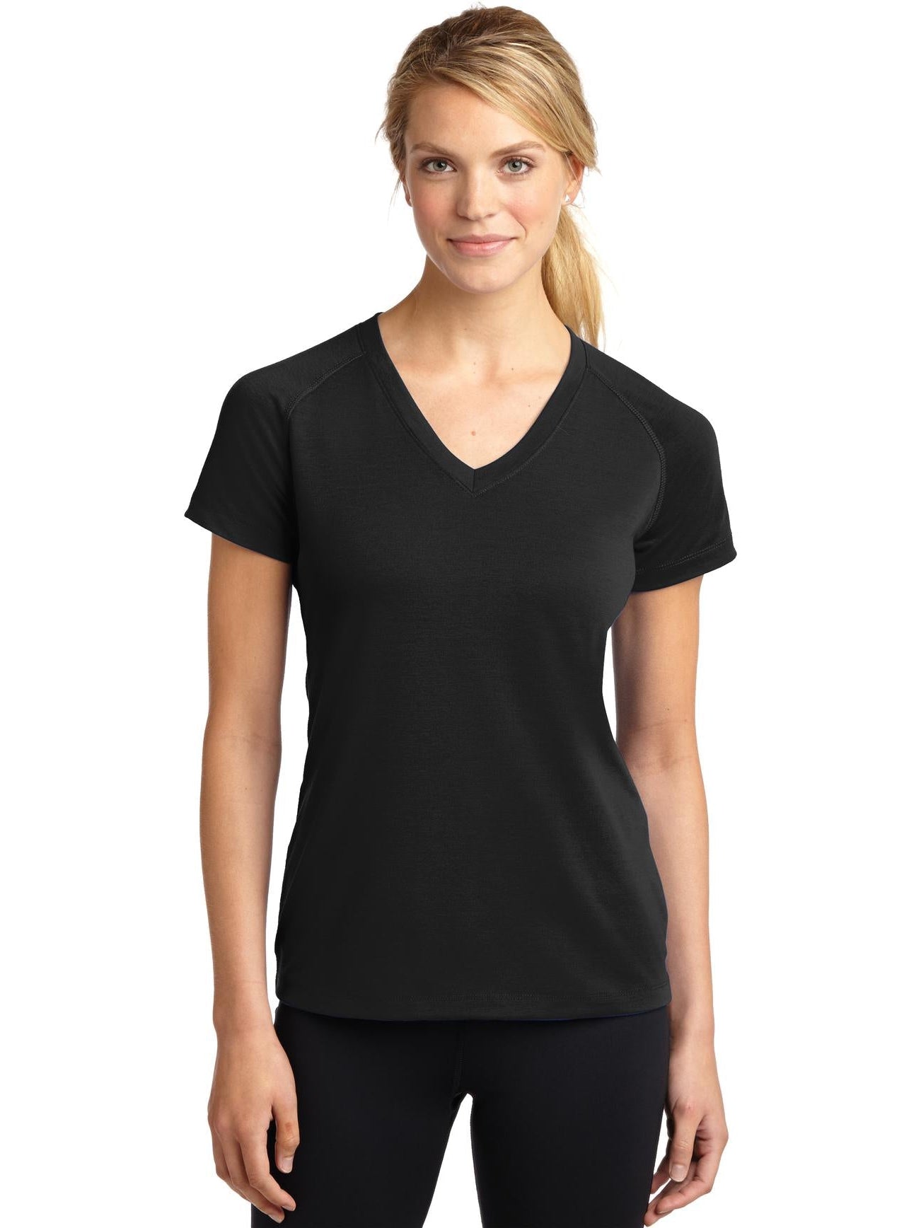  Sport-Tek Ladies Ultimate Performance V-Neck-Regular-Sport-Tek-Black-XS-Thread Logic