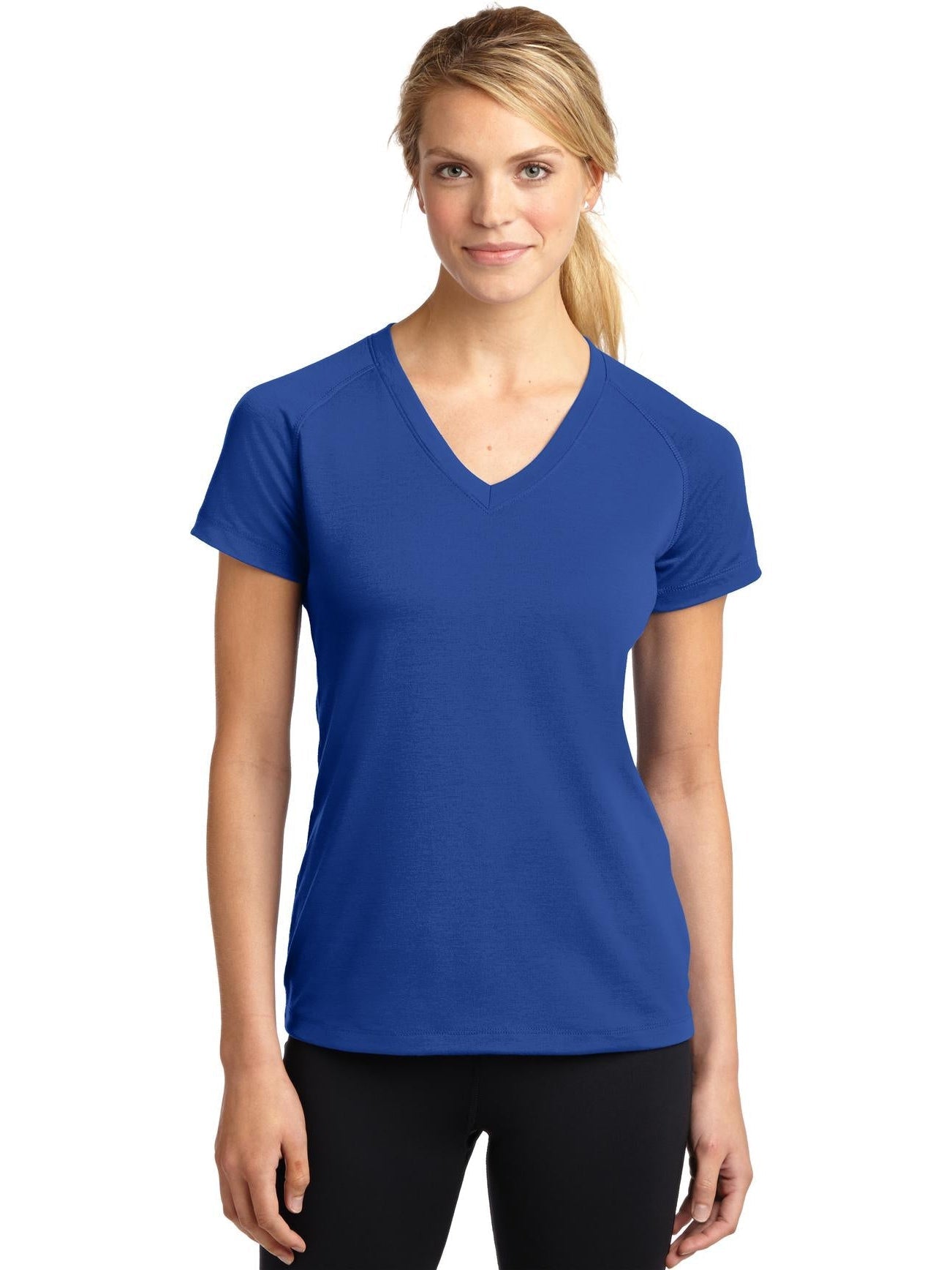  Sport-Tek Ladies Ultimate Performance V-Neck-Regular-Sport-Tek-True Royal-XS-Thread Logic