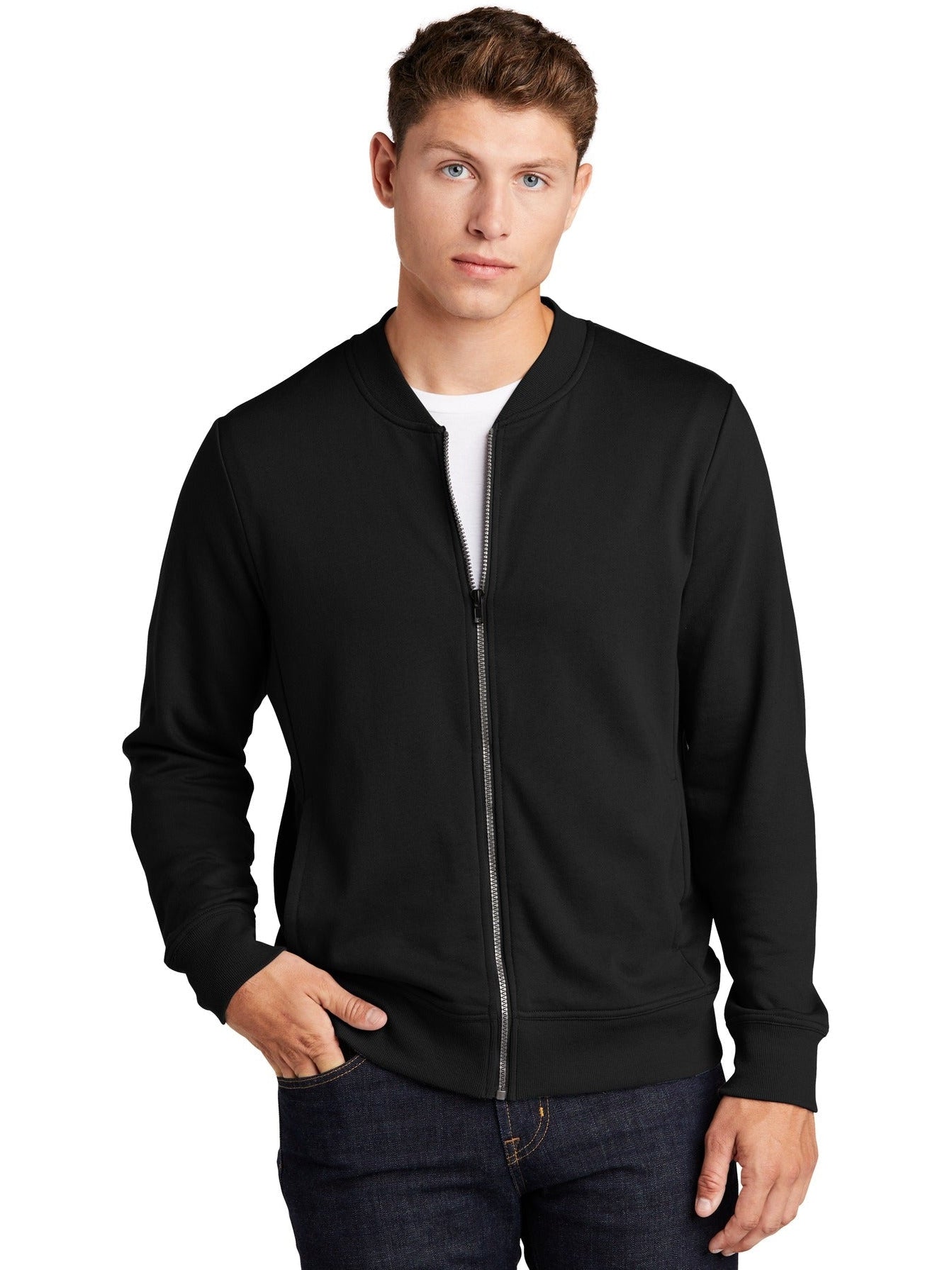  Sport-Tek Lightweight French Terry Bomber-Regular-Sport-Tek-Black-XS-Thread Logic