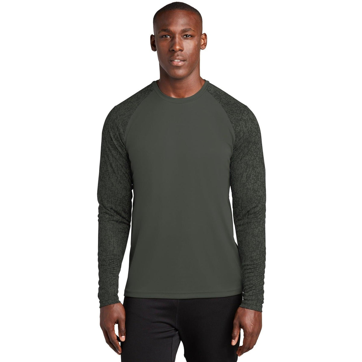 no-logo  Sport-Tek Long Sleeve Digi Camo Tee-Regular-Sport-Tek-Black-S-Thread Logic