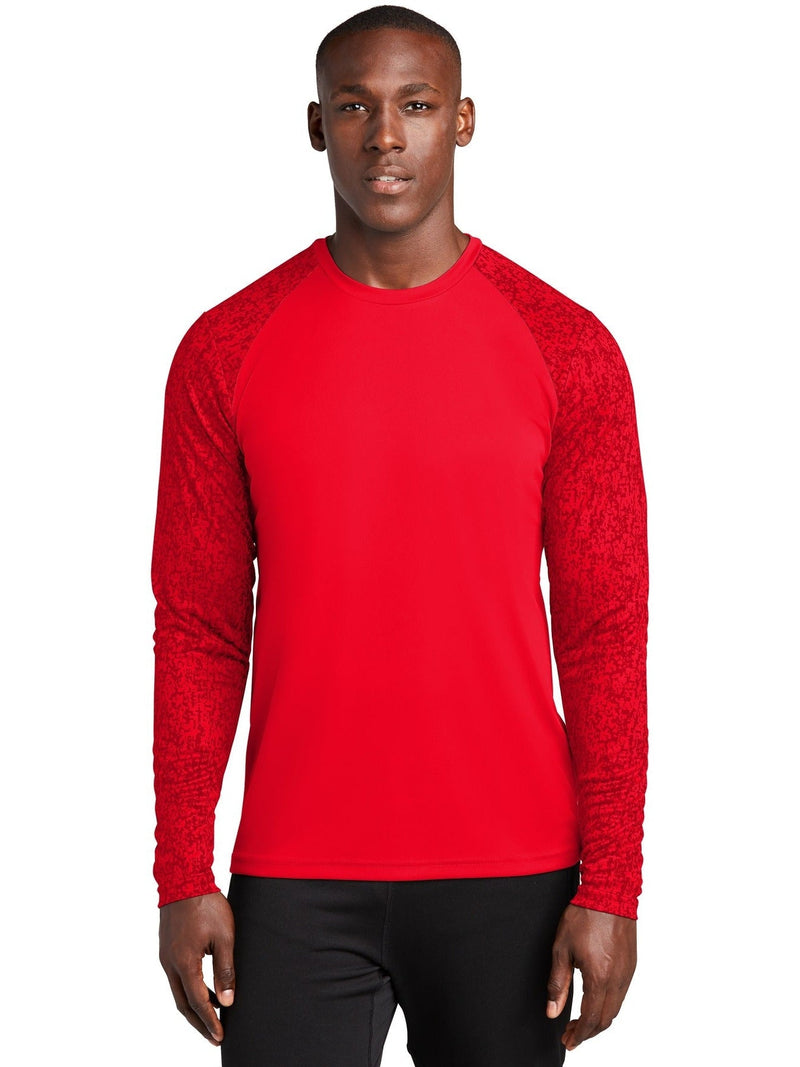  Sport-Tek Long Sleeve Digi Camo Tee-Regular-Sport-Tek-True Red-S-Thread Logic