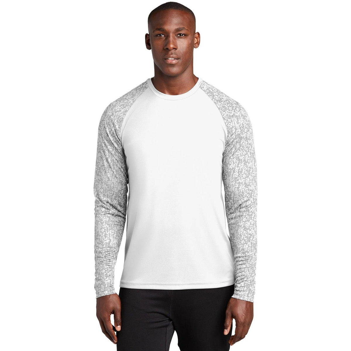 no-logo  Sport-Tek Long Sleeve Digi Camo Tee-Regular-Sport-Tek-White-S-Thread Logic