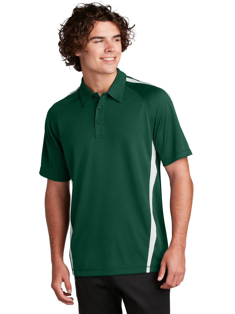  Sport-Tek Micro-Mesh Colorblock Polo-Regular-Sport-Tek-Forest Green/White-S-Thread Logic