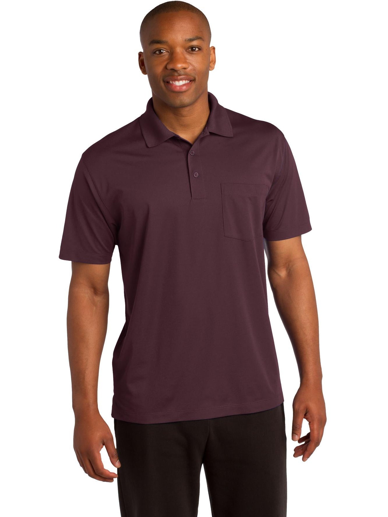  Sport-Tek Micropique Sport-Wick Pocket Polo-Regular-Sport-Tek-Maroon-S-Thread Logic