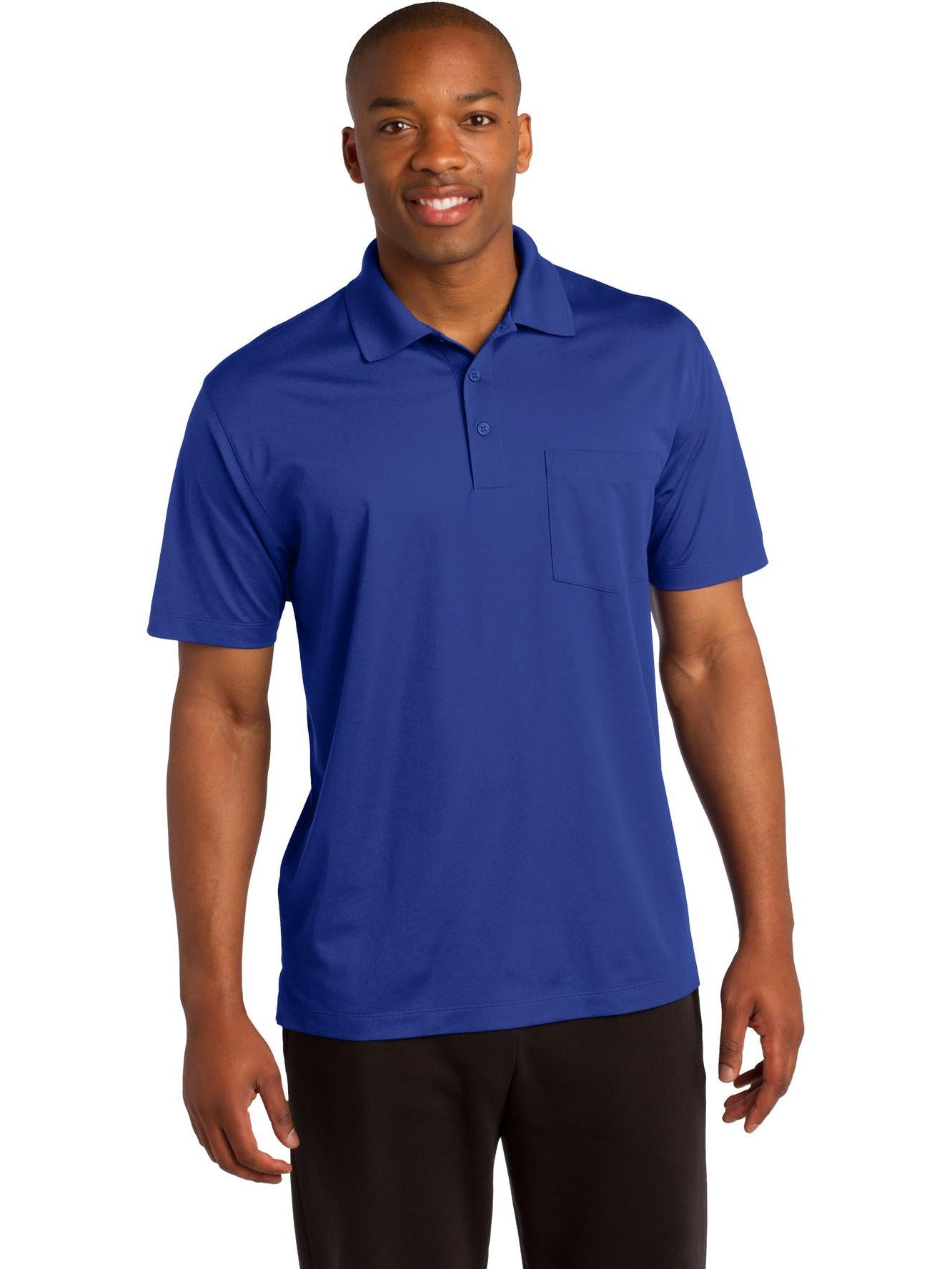  Sport-Tek Micropique Sport-Wick Pocket Polo-Regular-Sport-Tek-True Royal-S-Thread Logic