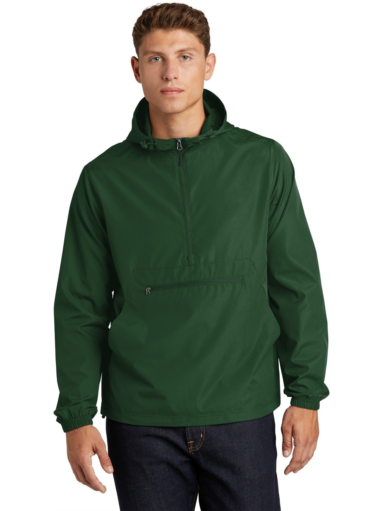  Sport-Tek Packable Anorak-Regular-Sport-Tek-Forest Green-S-Thread Logic