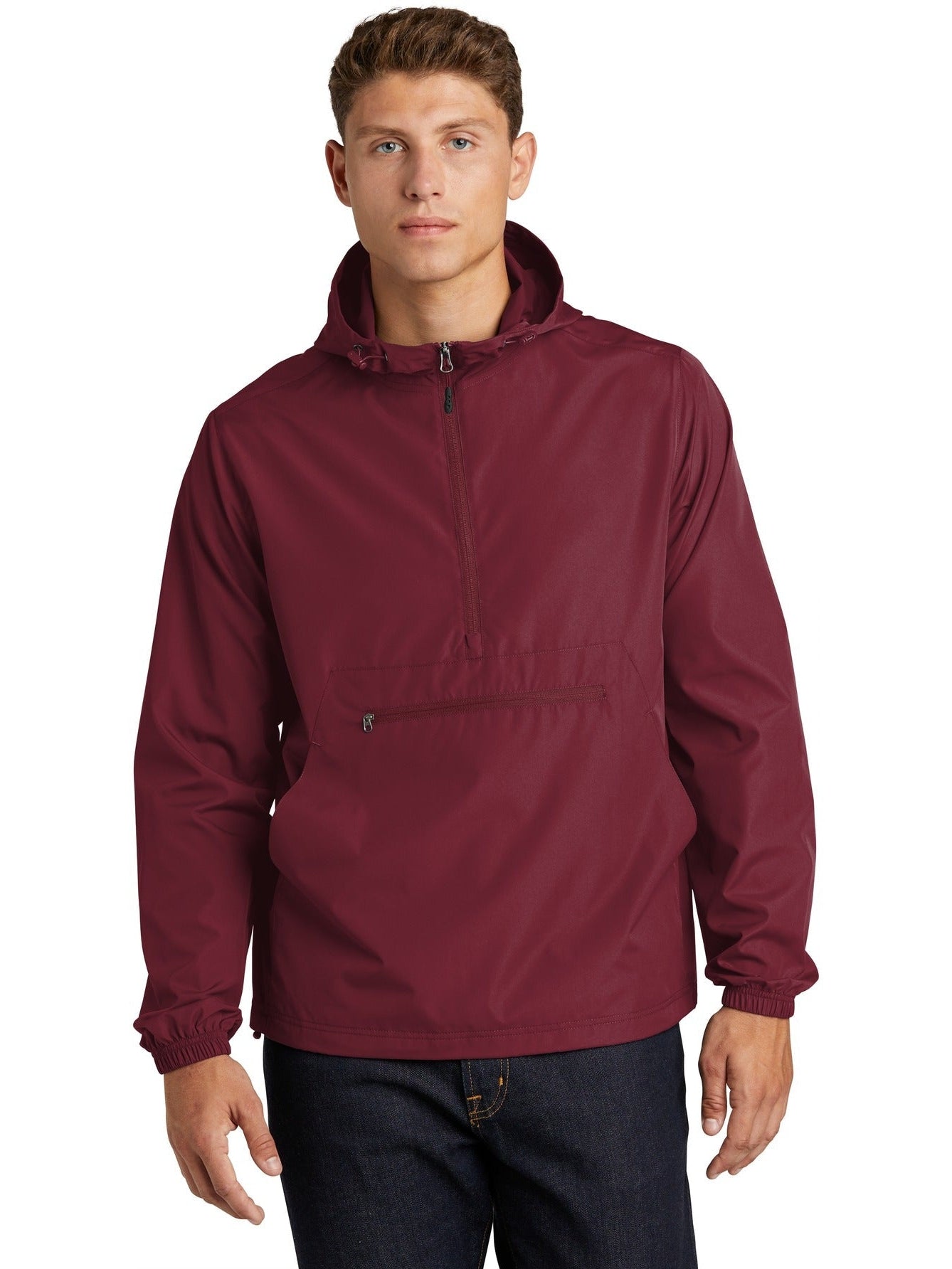  Sport-Tek Packable Anorak-Regular-Sport-Tek-Maroon-S-Thread Logic