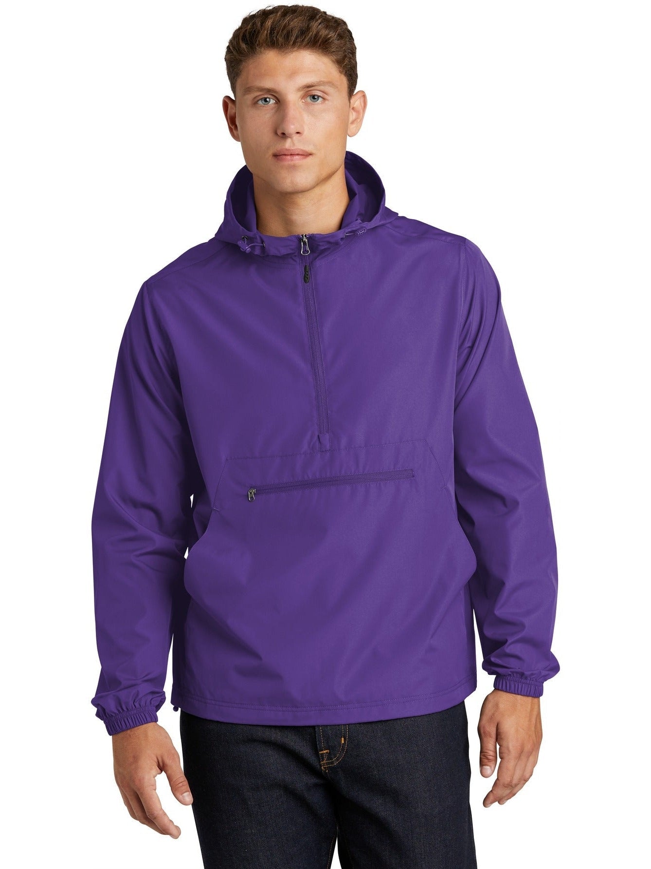 Sport-Tek Packable Anorak-Regular-Sport-Tek-Purple-S-Thread Logic