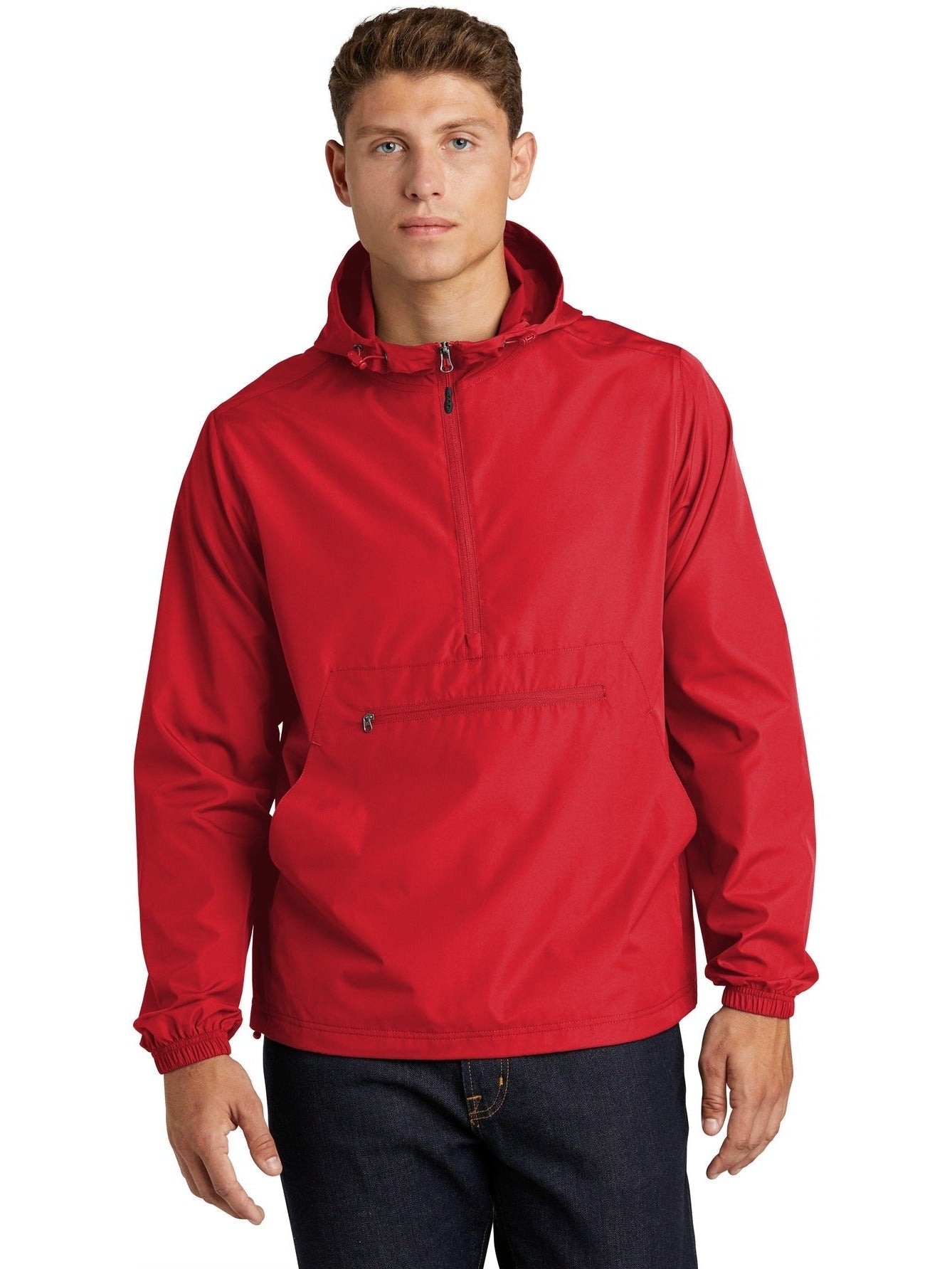  Sport-Tek Packable Anorak-Regular-Sport-Tek-True Red-S-Thread Logic