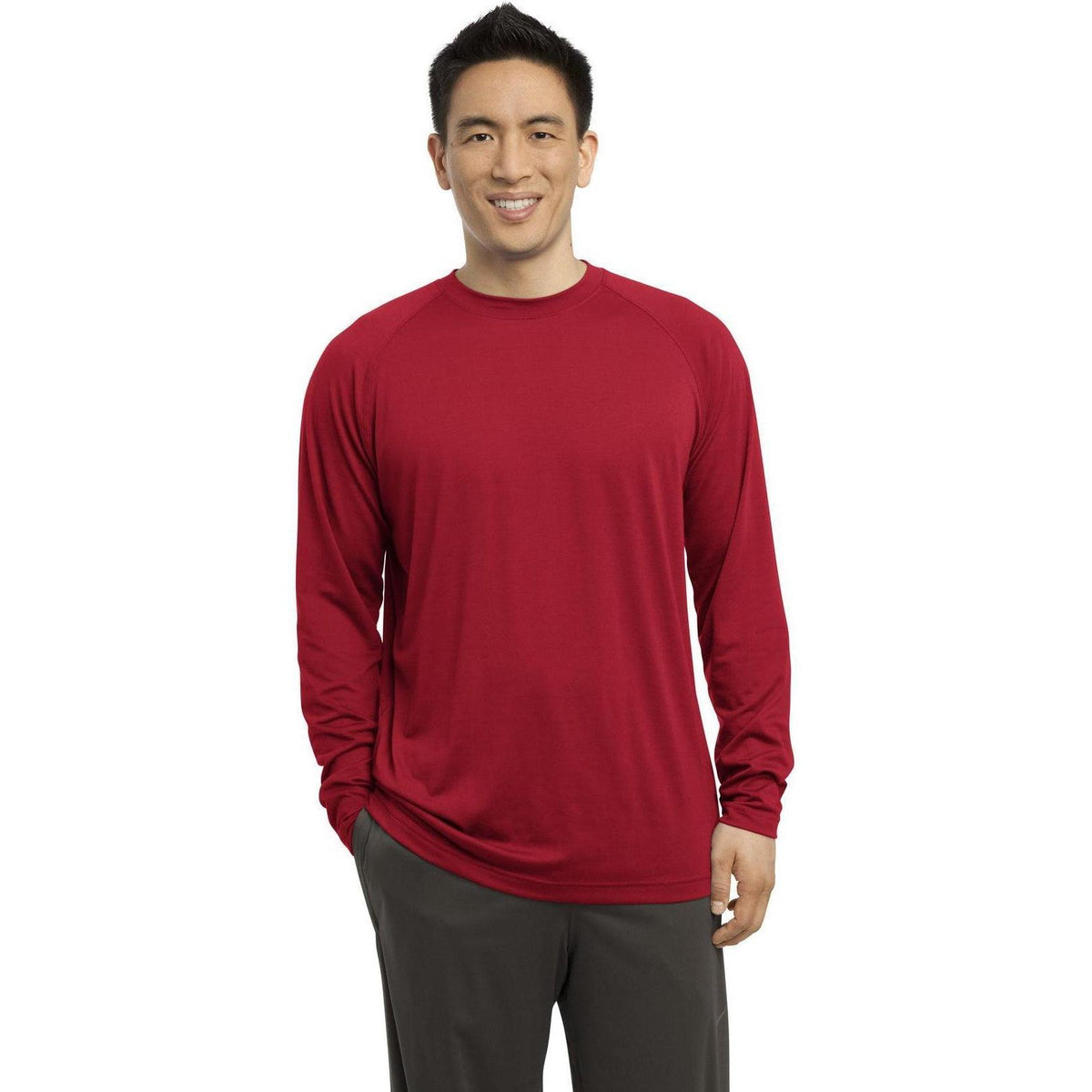 no-logo Sport-Tek Performance Crew-Regular-Sport-Tek-True Red-S-Thread Logic