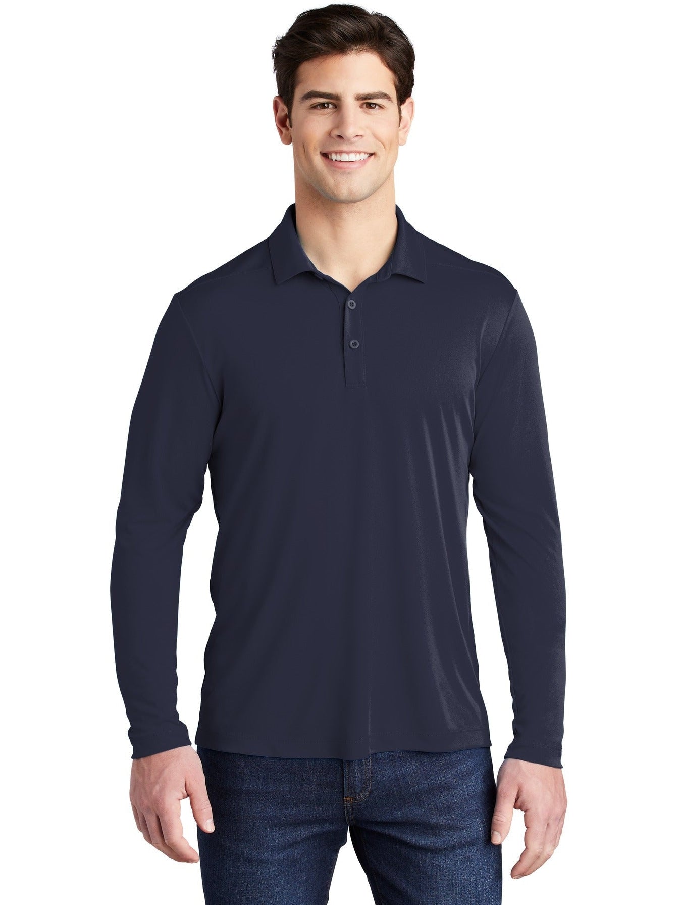  Sport-Tek Posi-UV Pro Long Sleeve Polo-Regular-Sport-Tek-True Navy-S-Thread Logic