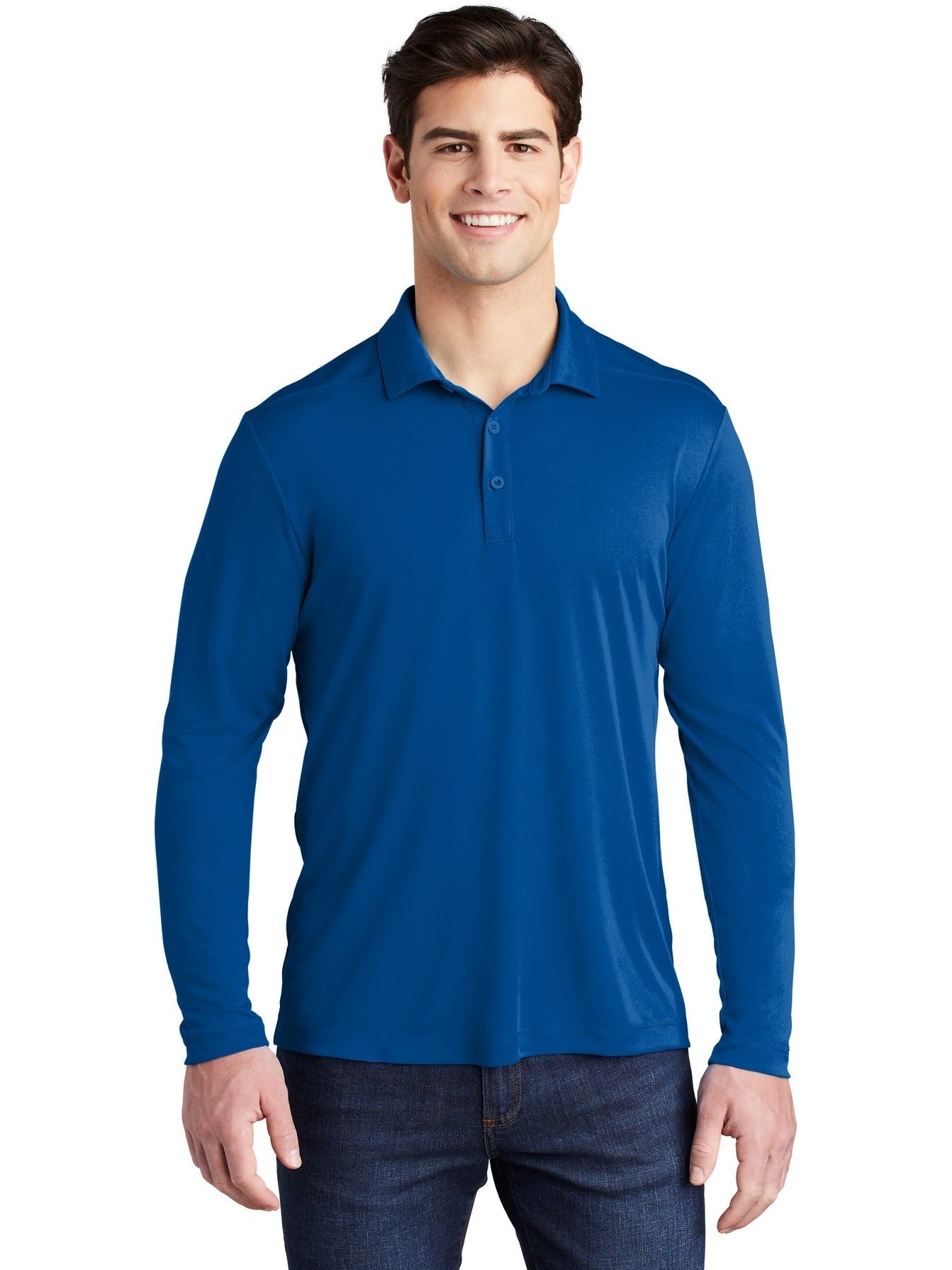  Sport-Tek Posi-UV Pro Long Sleeve Polo-Regular-Sport-Tek-True Royal-S-Thread Logic