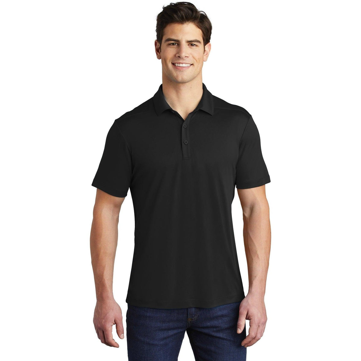 no-logo  Sport-Tek Posi-UV Pro Polo-Regular-Sport-Tek-Black-S-Thread Logic