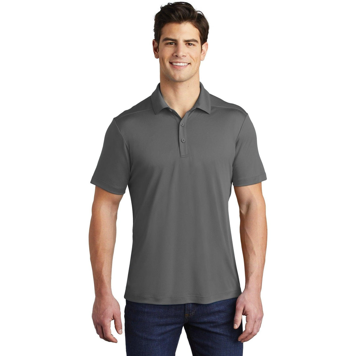 no-logo  Sport-Tek Posi-UV Pro Polo-Regular-Sport-Tek-Dark Smoke Grey-S-Thread Logic