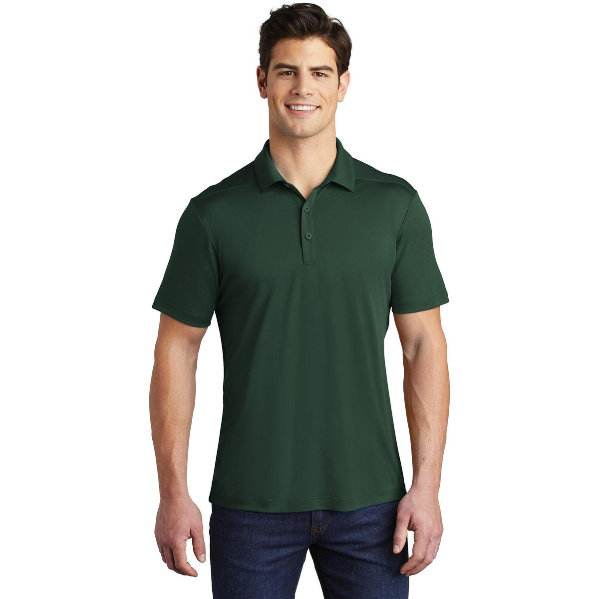 no-logo  Sport-Tek Posi-UV Pro Polo-Regular-Sport-Tek-Forest Green-S-Thread Logic