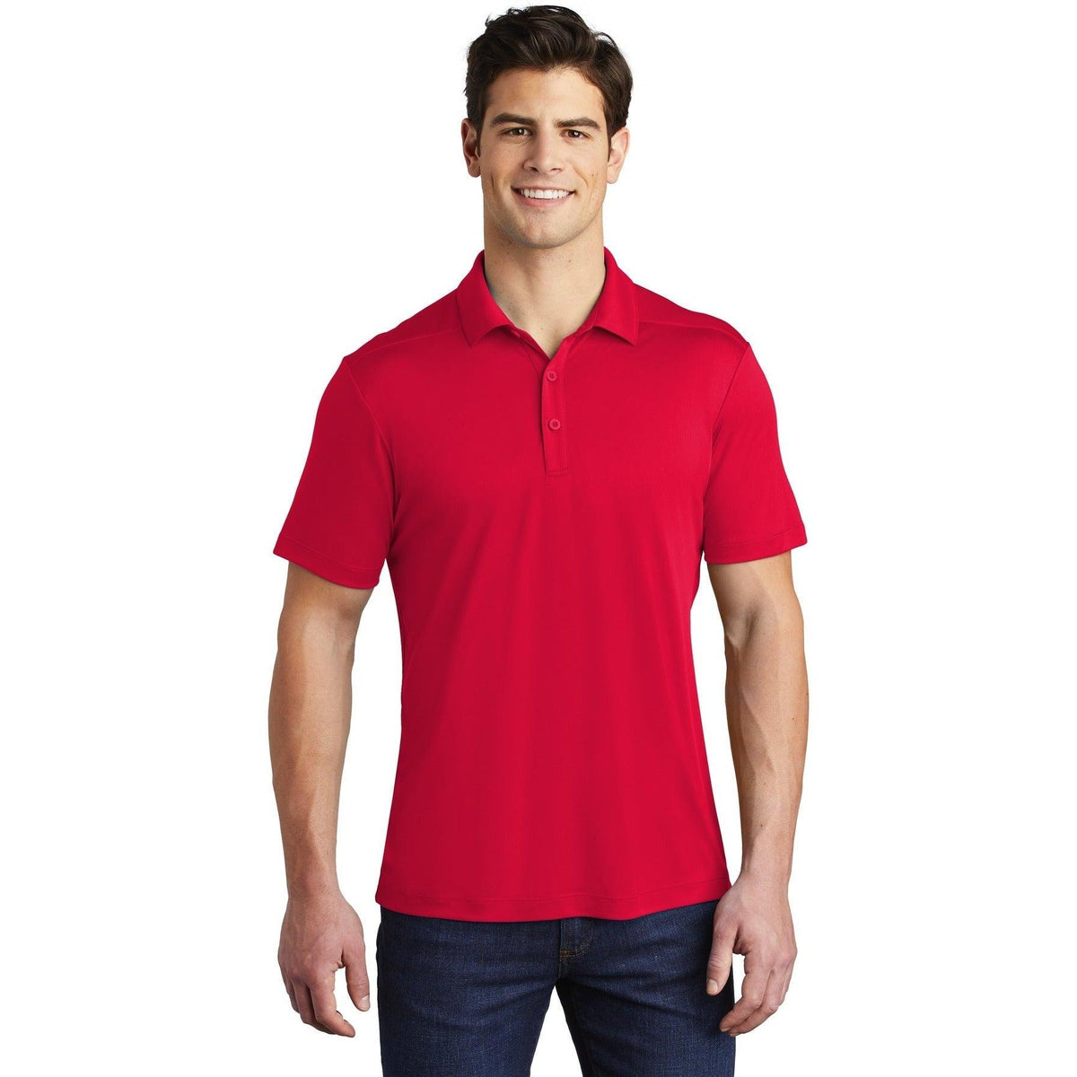 no-logo  Sport-Tek Posi-UV Pro Polo-Regular-Sport-Tek-True Red-S-Thread Logic