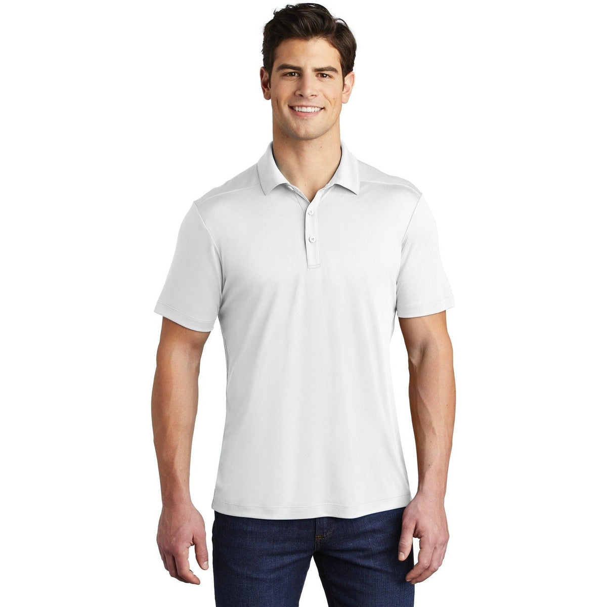 no-logo  Sport-Tek Posi-UV Pro Polo-Regular-Sport-Tek-White-S-Thread Logic