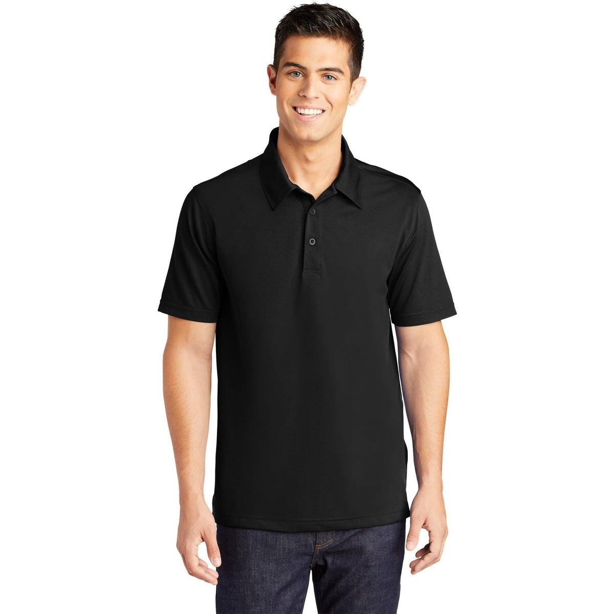 no-logo  Sport-Tek PosiCharge Active Textured Polo-Active-Sport-Tek-Black-S-Thread Logic