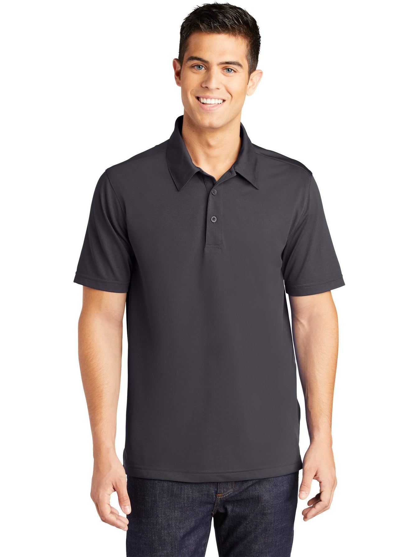  Sport-Tek PosiCharge Active Textured Polo-Active-Sport-Tek-Iron Grey-S-Thread Logic