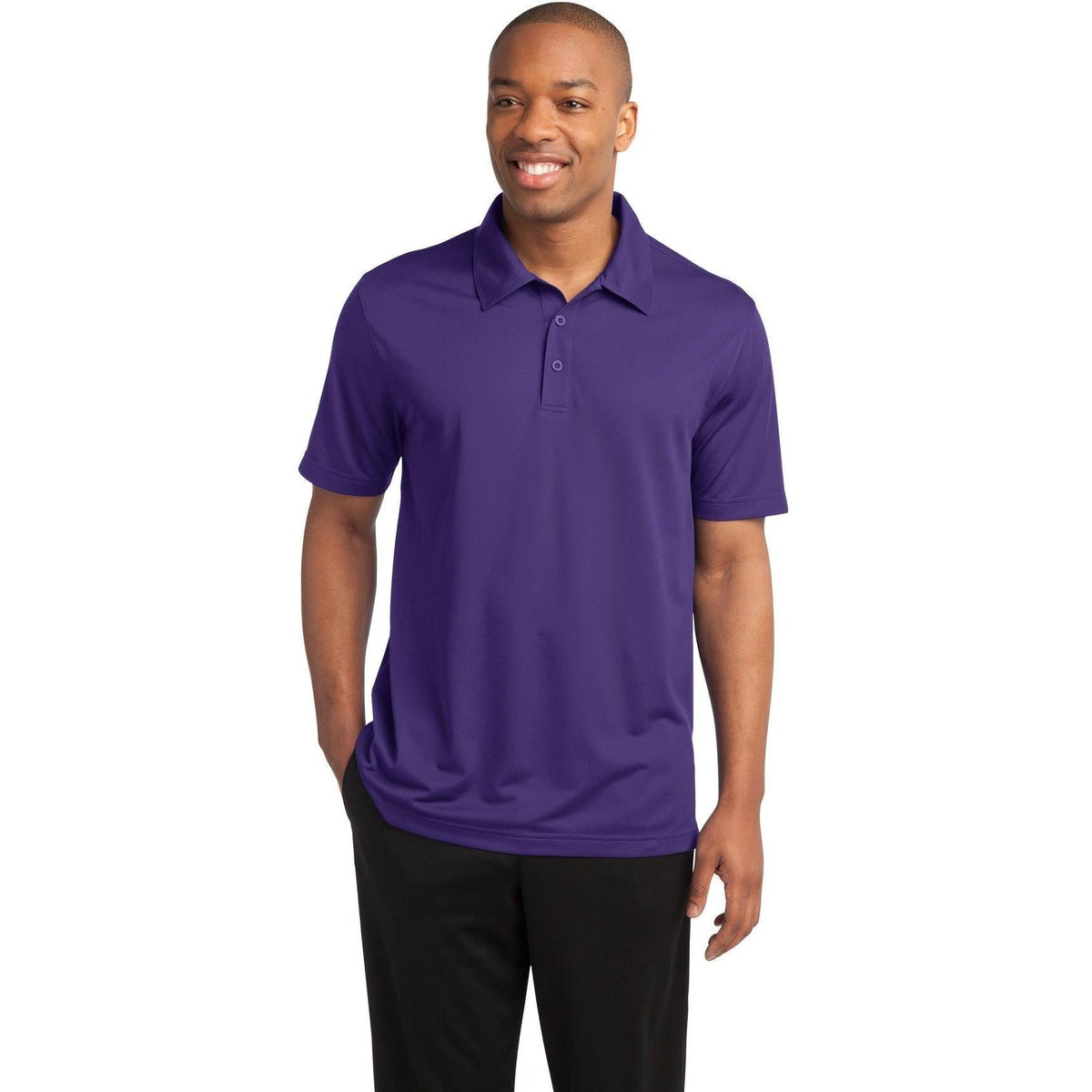 no-logo  Sport-Tek PosiCharge Active Textured Polo-Active-Sport-Tek-Purple-S-Thread Logic