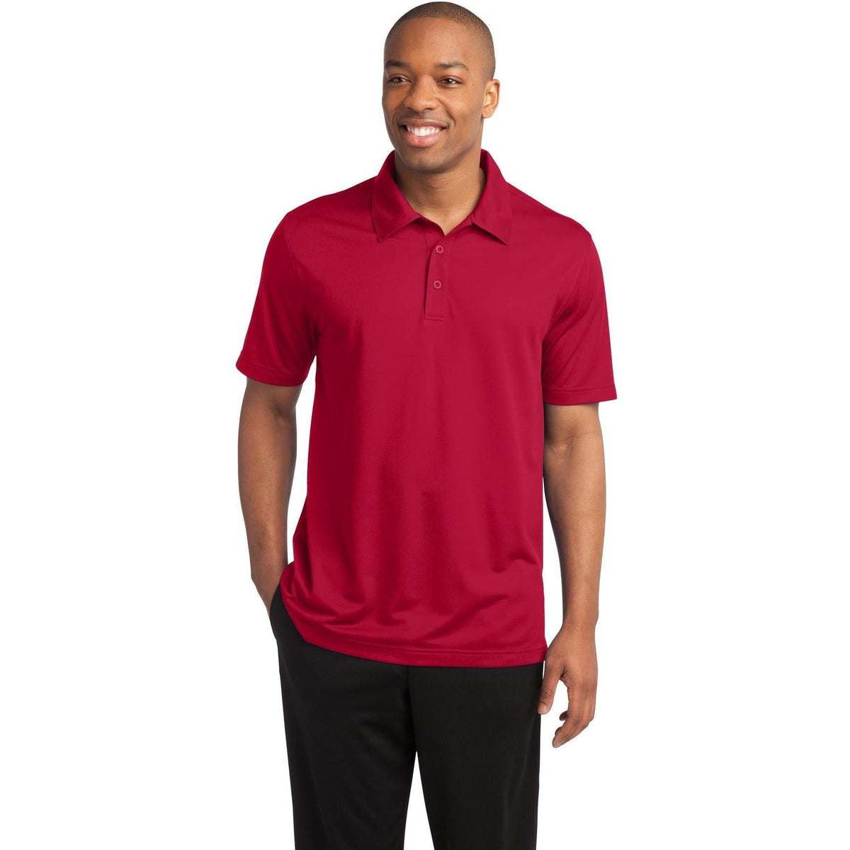 no-logo  Sport-Tek PosiCharge Active Textured Polo-Active-Sport-Tek-True Red-S-Thread Logic