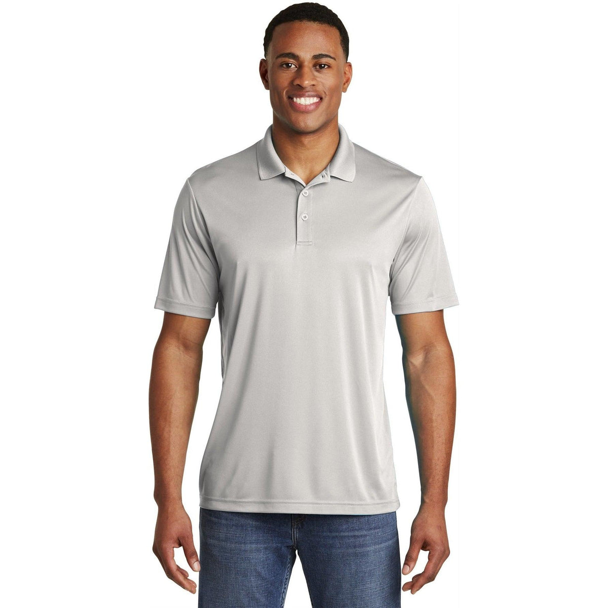 no-logo  Sport-Tek PosiCharge Competitor Polo-Regular-Sport-Tek-Silver-S-Thread Logic