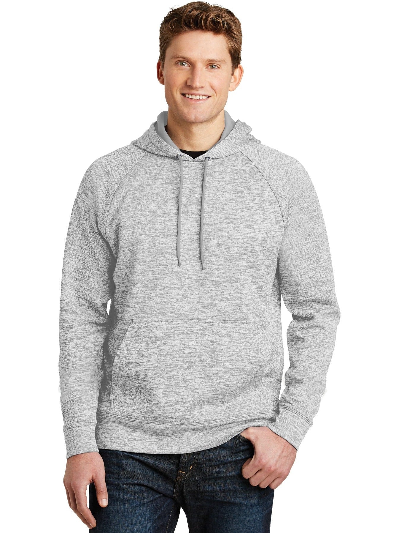  Sport-Tek PosiCharge Electric Heather Fleece Hooded Pullover-Regular-Sport-Tek-Silver Electric-S-Thread Logic
