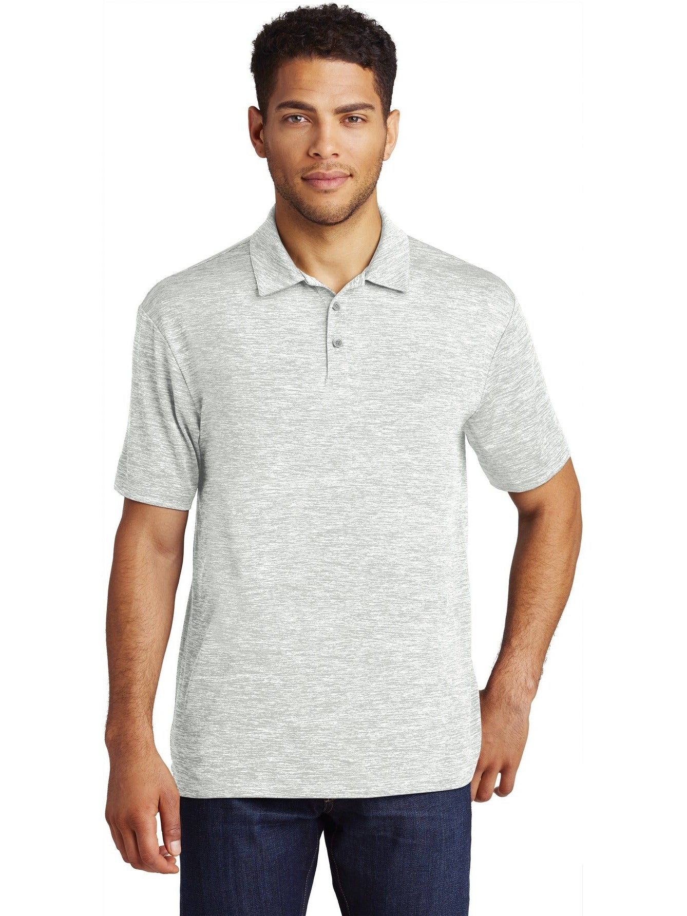  Sport-Tek PosiCharge Electric Heather Polo-Regular-Sport-Tek-Silver Electric-S-Thread Logic