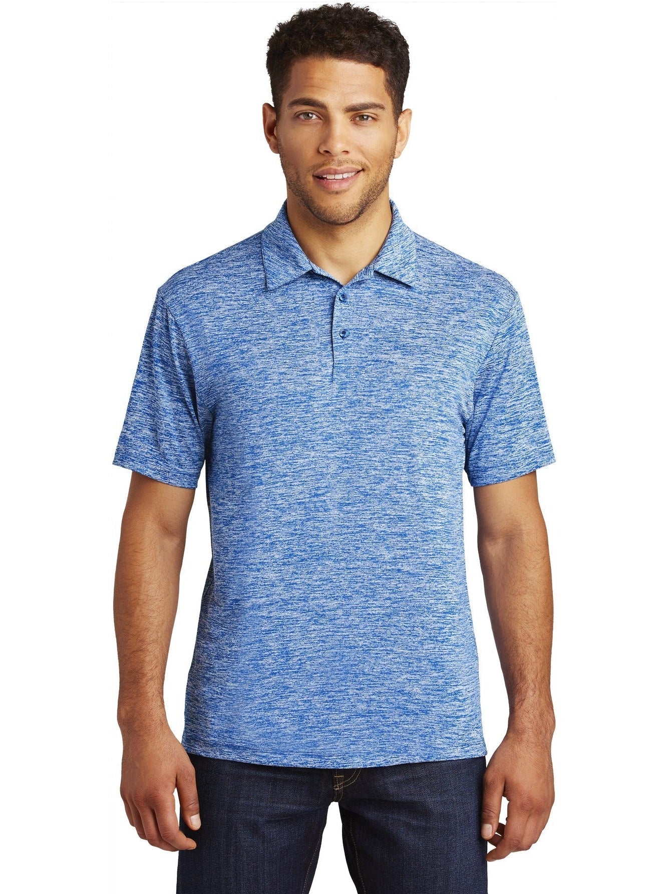  Sport-Tek PosiCharge Electric Heather Polo-Regular-Sport-Tek-True Royal Electric-S-Thread Logic