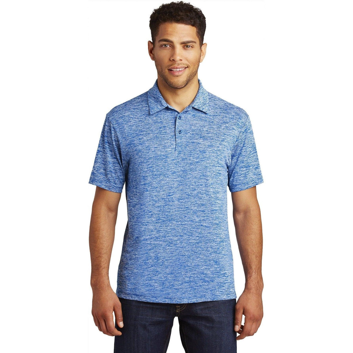 no-logo Sport-Tek PosiCharge Electric Heather Polo-Regular-Sport-Tek-True Royal Electric-S-Thread Logic