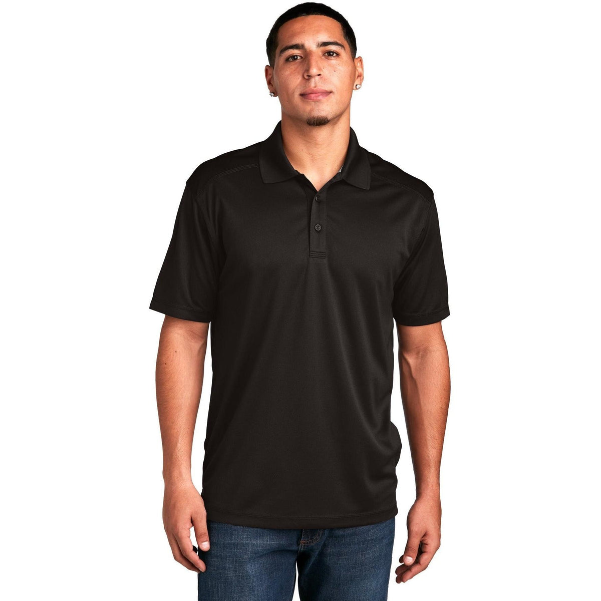no-logo  Sport-Tek PosiCharge Micro-Mesh Polo-Regular-Sport-Tek-Black-S-Thread Logic