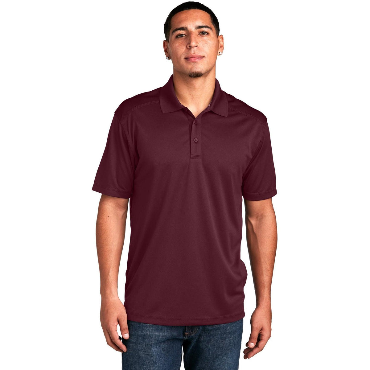 no-logo  Sport-Tek PosiCharge Micro-Mesh Polo-Regular-Sport-Tek-Maroon-S-Thread Logic