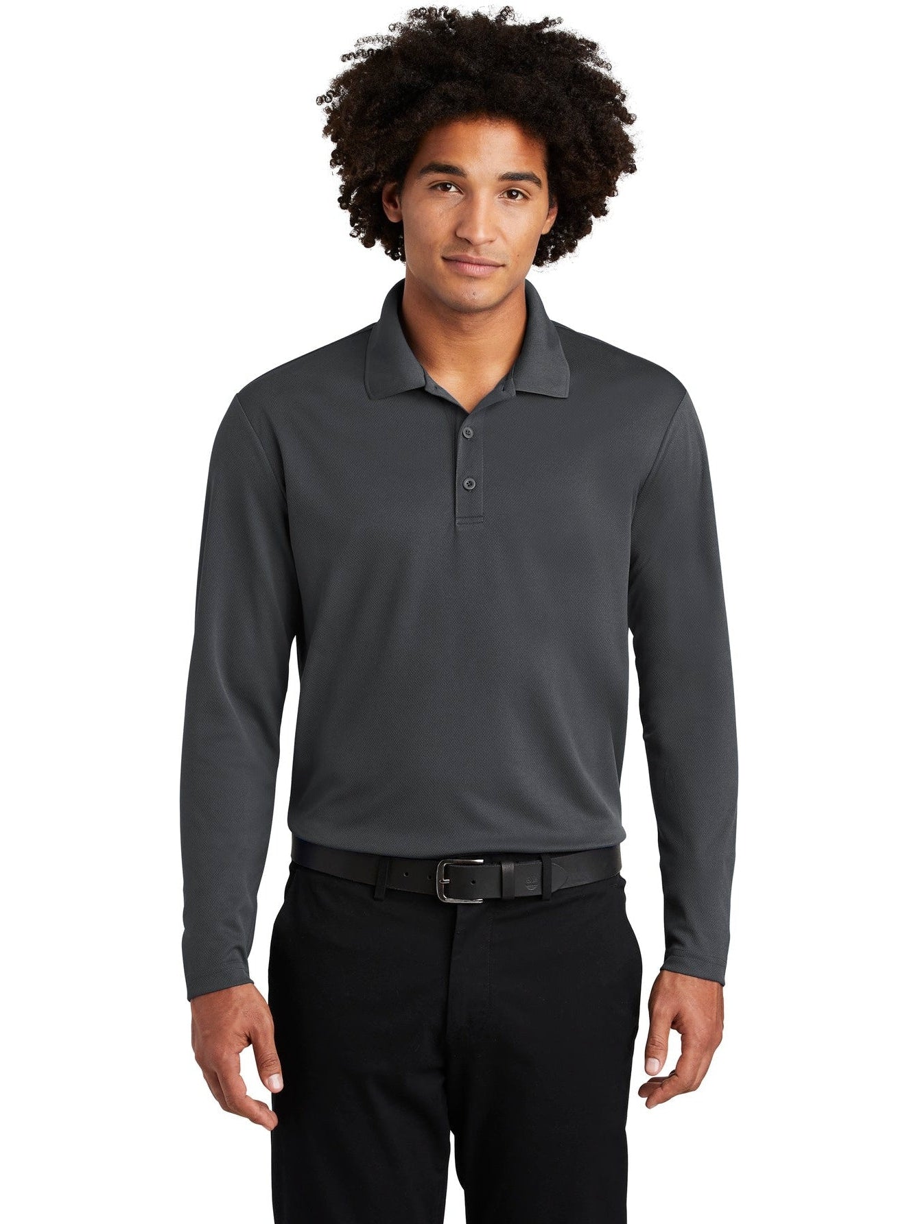  Sport-Tek PosiCharge RacerMesh Long Sleeve Polo-Regular-Sport-Tek-Graphite-S-Thread Logic