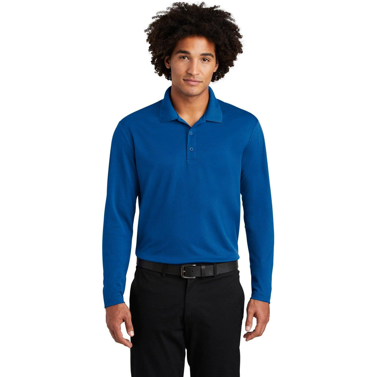 no-logo Sport-Tek PosiCharge RacerMesh Long Sleeve Polo-Polos-Sport-Tek-True Royal-S-Thread Logic